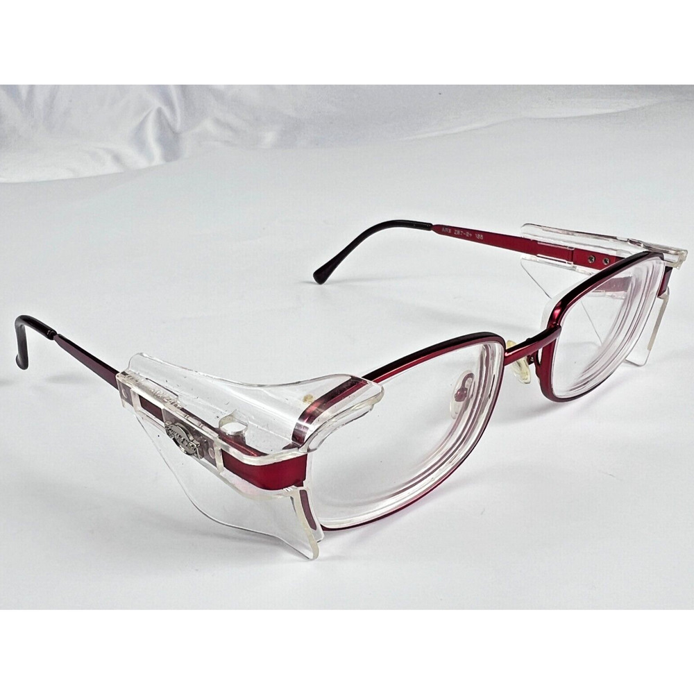 ArmouRX 7014P BRG Red Rectangular Full Rim Z87-2+ 51-18-135 Eyeglass Frames READ